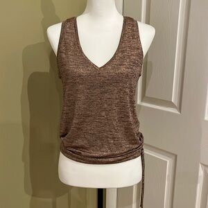 NWT, Express, sleeveless top, size small, metallic pink with black throughout‎